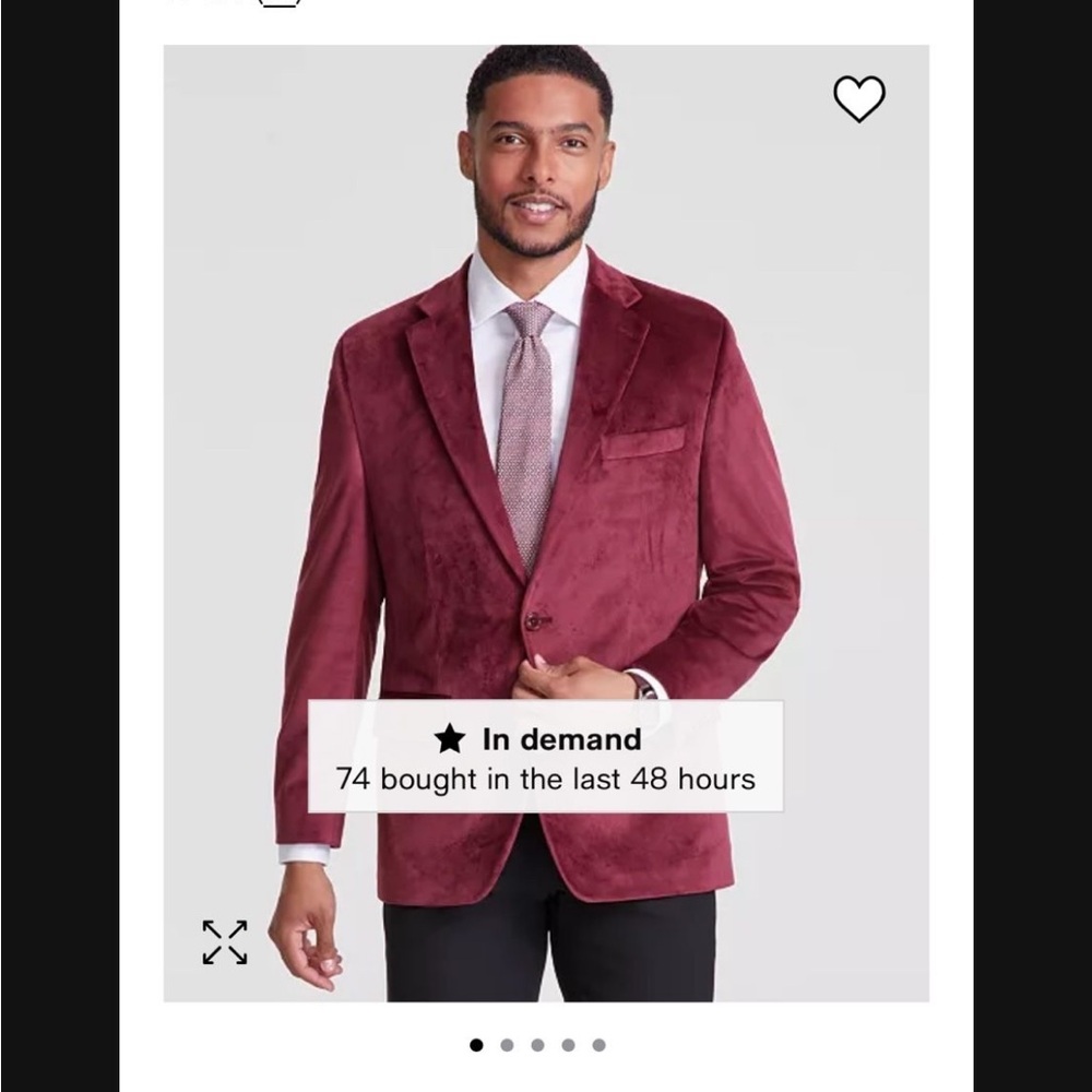 MK Michael Kors Men's Rich burgundy purple Blazer